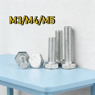 White Galvanized External Hexagon Screws, Extended Hexagon Screws M3/M4/M5 [WDY-G]