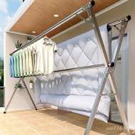 Clothes Rack Clothes Drying Rack Double-Rod Wholesale Bar Handy Tool Indoor Outdoor Stall Thickened 
