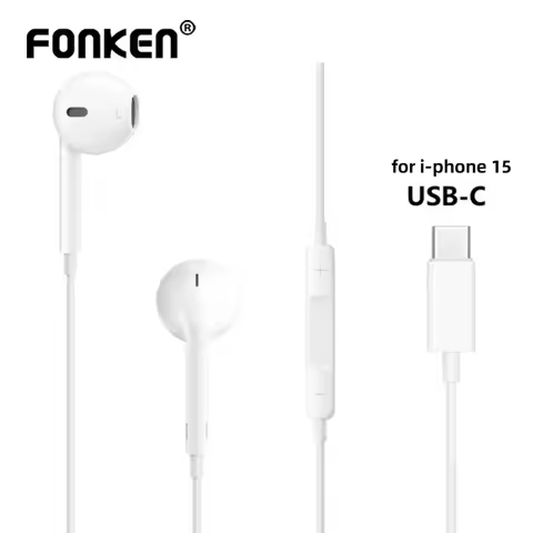Type C Wired Earphones For Apple ios 15 Pro Max In-Ear With Mic USB C Music Earpbuds