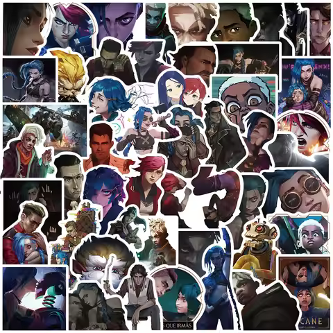 50PCS Cartoon Anime Arcane Game Stickers Decals for iPad Cars Motorcycles Water Cups Children's Toys