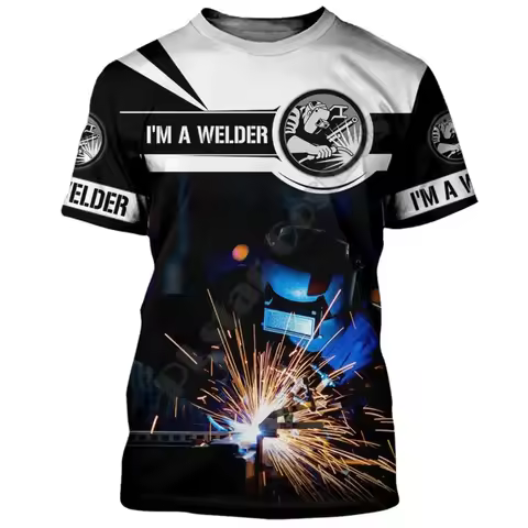 3D Digital Welding Printed Men's T-shirt Popular Plus Size Harajuku Popular Short Sleeved Trendy Per