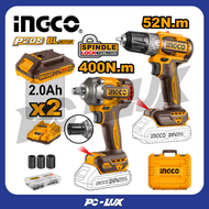 INGCO Combo Set สว่านไร้สาย + บล็อคกระแทก 400 N.m. CKLI20271