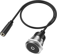 XMSJSIY 3.5mm TRS Panel Mount Audio Cable 1/8" TRS to Threaded Round 3.5mm Jack Female to Female Hea