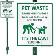 SmartSign 12 x 10 inch “Pet Waste Transmits Disease - Leash-Curb And Clean Up After Your Dog, USD 10