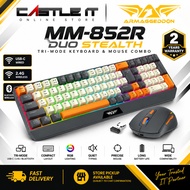 Armaggeddon MM-852R Duo Tri-Mode Wireless Keyboard Mouse Combo USB-C 2.4G Bluetooth Grey Orange