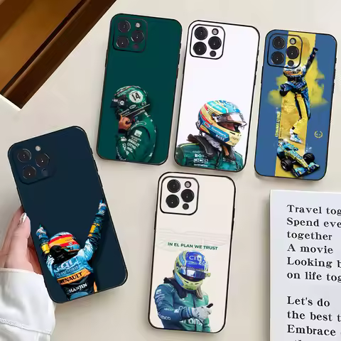 1PC F1 2025 Fernando Alonso Phone Case Silicone Soft For iPhone 16 15 14 13 12 11 X XR Plus Pro Max 