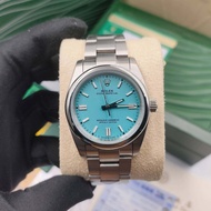 นาฬิกาข้อมือ RolEx Perpetual OP pastle pink &amp; tiffany blue 36mm - ขนาด 36 mm. - กระจกแซไฟร์ 100% - สแตนเลส 904L กันน้ำได้ งาน cc รอง Top"