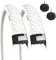 2 White Tyres 20 x 1.95 (50-406) + Chambers Bicycle Tyres BMX Road City Bike Children