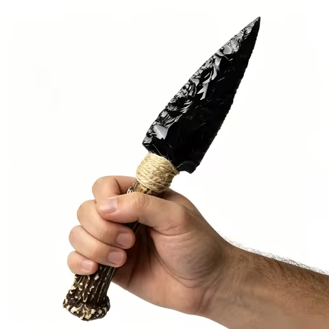 Apache Tears Natural Black Obsidian Knife Model Crystal Reiki Healing Crystal Stone Collection Gift 