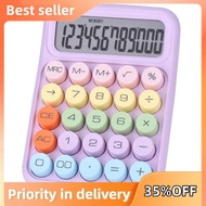 Mechanical Pushbutton Calculator, 12 Digit LCD Display, Big Buttons Easy to , Colorful Candy Calcula