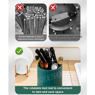 GEESO 360° Rotating Cutlery Holder – Multifunctional Knife, Spoon & Chopstick Organizer