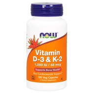 Now foods,Vitamin D-3 (D3) & K-2 (K2) 1,000 IU, Vitamin D3 K2 / 45 mcg, 120 Veg Capsules