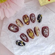 Fake Nails/Fake Nails/Press On Nails/Handmade - Red Chinese Design