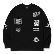 BSRABBIT Multi Logo Long Sleeve-Black Sleeve T-Shirt