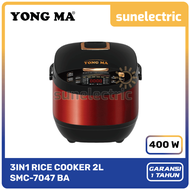 Yong Ma SMC-7047 Rice Cooker Magic Com Anti Lengket 3in1 Kapasitas 2 Liter 400 Watt - Hitam Yongma S