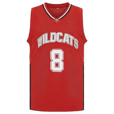 wiwiwi 123Movie Wildcats High School#8 Chad Danforth Basketball Jersey Sports Sewing Shirt Cosplay M