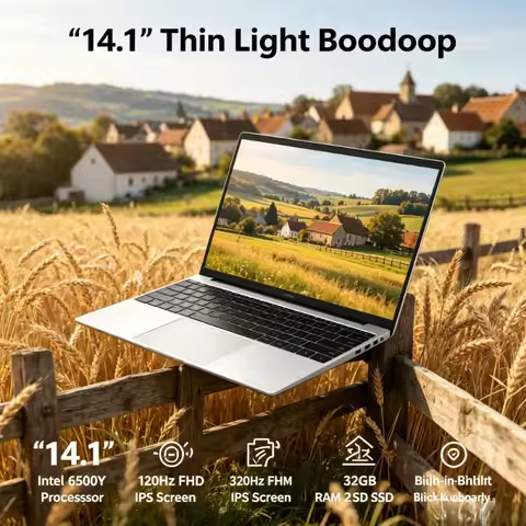 120Hz HD IPS Screen 14.1 Inch Ultra Thin Laptop, Intel 6500Y, 32GB RAM, 2TB SSD, Built-in Backlit Ke