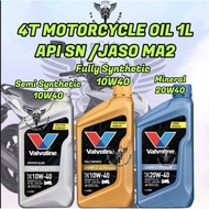 VALVOLINE CHAMP 4T MOTORCYCLE OIL 1L FULLY SYNTHETIC SEMI SYNTHETIC 10W40 MINERAL 20W40 MINYAK HITAM