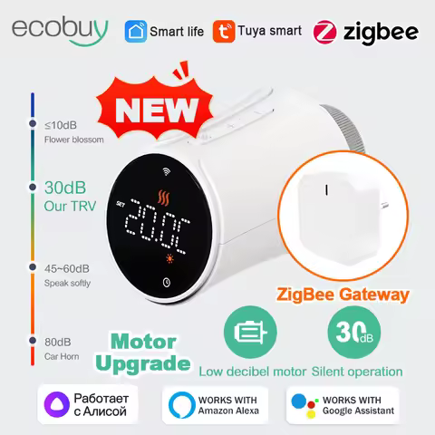 Tuya Smart Home Zigbee/Wifi Thermostatic Valve Wifi Thermostatic Radiator Valve Head Temperature Con