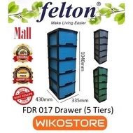 Hot Sales 🔥🔥🔥 [ Wikostore.web only RM11.00 Shipping ] Felton FDR017(L) / FDR488(S) Durable 5 Tiers Drawer