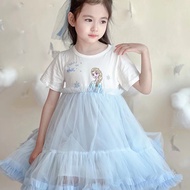 [1-7 Years] Frozen Elsa Anna Baby Girls Dress, Gauze Princess Dress For Girls,Kids Dress,Baby Girls Clothes,Disney Costume
