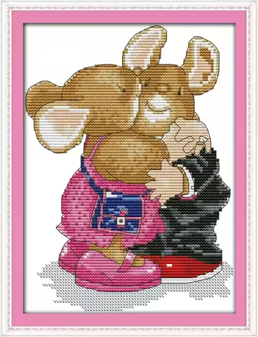 Happy hug cross stitch kit 14ct 11ct count print canvas stitches embroidery DIY handmade needlework 