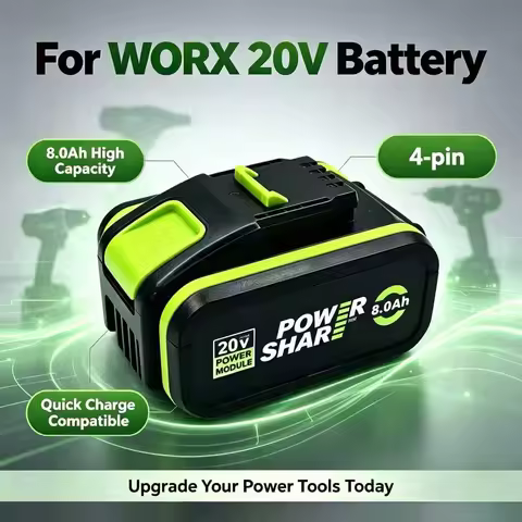 For Worx WA3551 3000mAh/8000mAh Battery 20V Cordless Power Tool Battery WA3572 WA3553 WX390 WX176 WX
