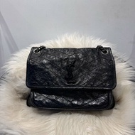 YSL NIKI 中號 黑銀 (裸包)