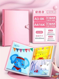 Album Lưu Trữ Nghệ Thuật A3/A2/8K/4K Hộp Đựng Bút Chì Hộp Đựng Tài Liệu Vẽ Album Lưu Trữ Giấy Vẽ Hộp