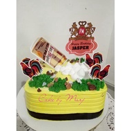 Rooster with san miguel beer Theme cake topper