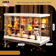 Hộp trưng bày hai tầng Có đèn mica (Acrylic) trưng bày bảo quản mô hình popmart dimoo blindbox skull