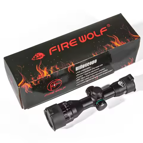 FIRE WOLF 4X32 AOE Rifle Scope with Red Green Illuminated Cross Hunting Tactical Optical Scope Range