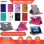 Advan Tab Belajar Elite 8 Inch Leather Flip Casing Rotate 360 Rotary Case Standing Cover