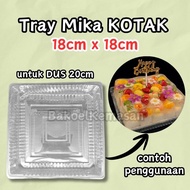 Mika Pudding Tray SQUARE 18x18 for box 20x20 Pudding Tray Sponge Cake Tray Clear Square Layer for 20