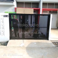 Pagar besi lipat plat lubang