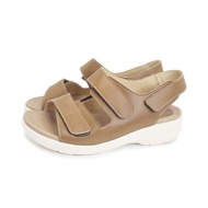 WALKING ZONE 厚底輕盈魔鬼氈可調式涼鞋 女鞋-棕色