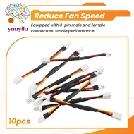 10PCS 3PIN Reduce PC Fan Speed Noise Extension Resistor Cable Wire 3 Pin Male to Female Connector fo