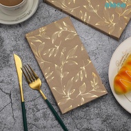ALENE 40Pcs Leaf Gold-embossed Disposable Napkin, Vintage Hot Foil Stamped Table Napkin Paper, House