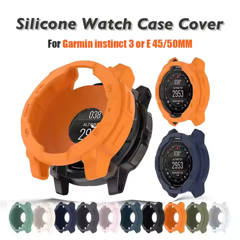Silicone Case Cover For Garmin Instinct E 3 AMOLED Solar 45mm 50mm Bumper Protective Shell For Garmi