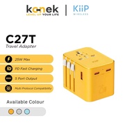 KiiP C27T Travel Adaptor GaN Adapter Charger Universal PD Fast Charging 25W
