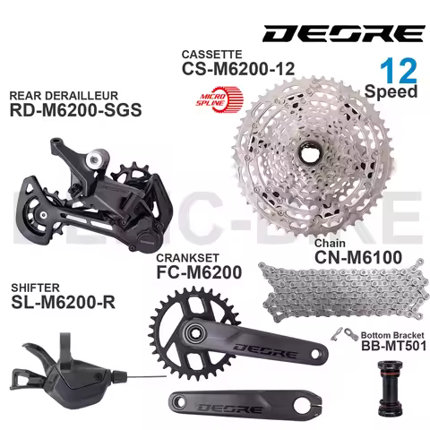 SHIMANO DEORE M6200 12 Speed Groupset SL-M6200-R RD-M6200 FC-M6000 CS-M6200 CN-M6100 BB-MT501 Origin