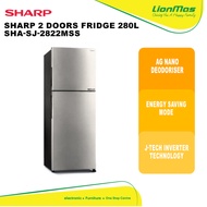 SHARP 2 Doors Fridge Inverter Black (280L) SHA-SJ-2822MSS
