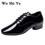 Men's Latin Dance Shoes Modern Dance plus-size 2.5cm heel For Boy Latin Ballroom Tango Children Man Black dance shoes Soft Sole