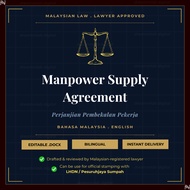 Perjanjian Bekalan Tenaga Kerja | Manpower Supply Agreement Malaysia | Lawyer Approved | Bilingual (