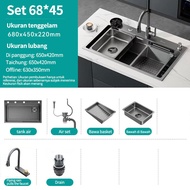 Wastafel Dapur Mewah Keran Air Terjun Dengan Keran Tarik Panas Dingin  Wastafel  Kitchen Sink