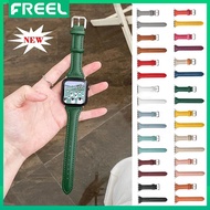 Slim band for Apple Watch ultra 2 49mm series 9 7 8 41mm/45mm 40mm/44mm 38mm/42mm leather bracelet f