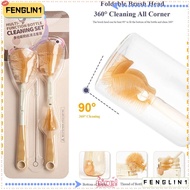 FENGLIN Silicone Bottle Brush, Long Handle Portable Bottle Brush Set, Durable Safe Baby Bottle Cleaner Brush