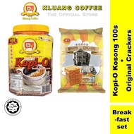 Kluang Coffee Cap TV Kopi-O 100 sachets with Crackers Biscuits