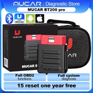 MUCAR BT200 Pro Professional Lifetime Free All Cars Full System Obd2 Diagnostic Tools 15 Resets Obd 