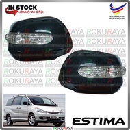 [BLACK] Toyota Previa Estima ACR30 ACR40 Side Door Mirror Cover With Crystal LED Signal Light Lamp Car Accessories Parts